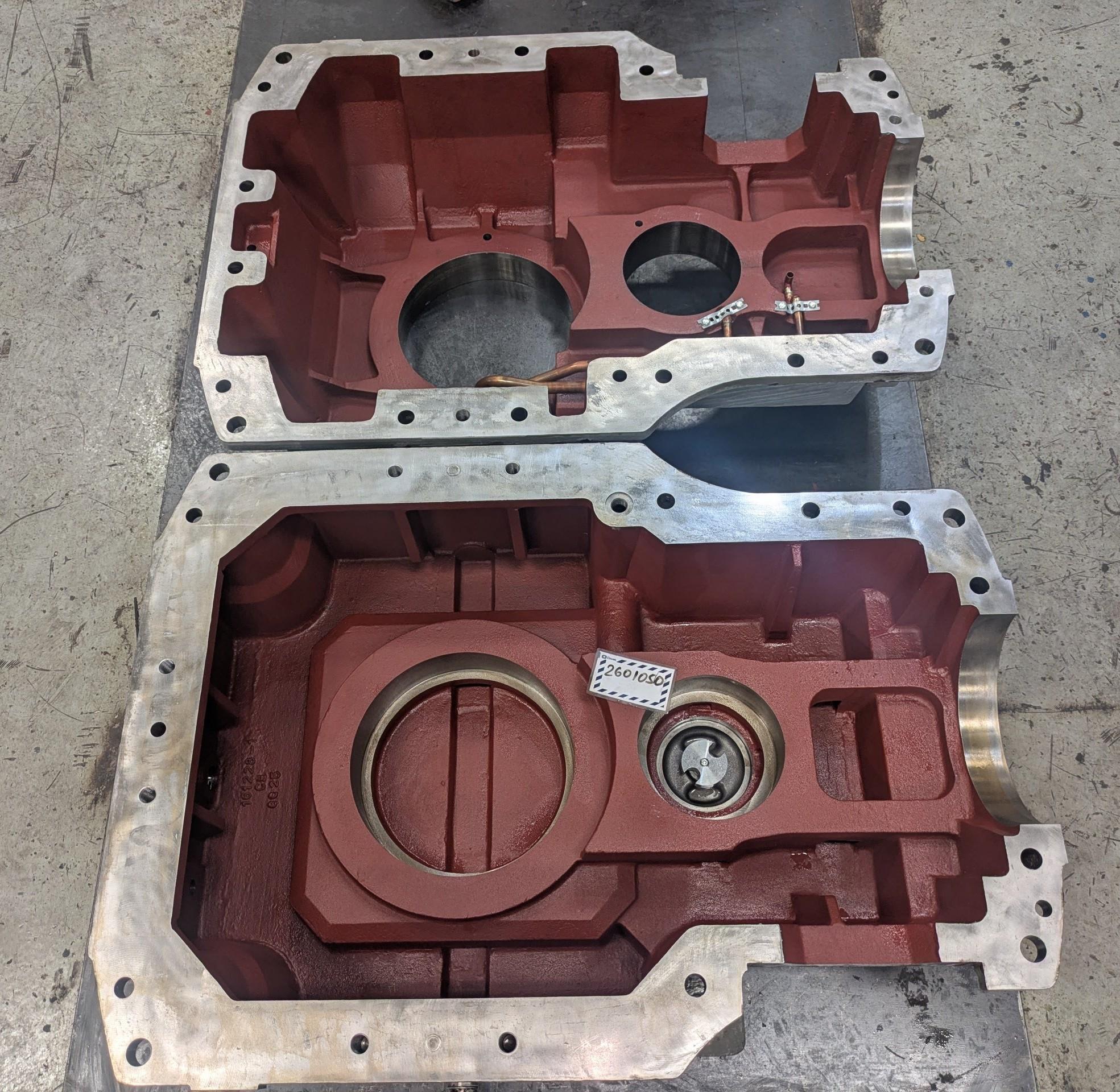 Cooling tower gearbox housing after thorough cleaning